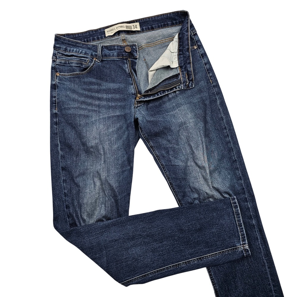 Barbell Apparel D005 Jeans Mens 34x34 Blue Athletic Fit Stretch Performance